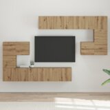 vidaXL Set TV komoda s pohranom s vratima 8 pcs Umjetnička hrastovina | shoptok.hr