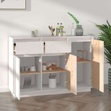  Komoda bela 110x34x75 cm trdna borovina, (20654381) | Shoptok.si