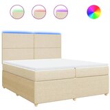 vidaXL Krevet s oprugama i madracem krem 200 x 200 cm od tkanine | shoptok.hr