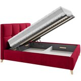 CARRYHOME OBLAZINJENA POSTELJA 180 cm x 200 cm , tekstil rdeča | Shoptok.si