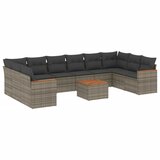  11-dijelni set vrtnih sofa od poliratana s jastucima sivi | shoptok.hr