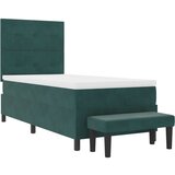  Krevet s podnicom s madracem i klupom tamnozeleni 80x200 cm baršun | shoptok.hr