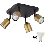  LED RGBW prigušiva spot svetiljka TOP 4xGU10/6,5W/230V 2700-6500K zlatna/crna Cene