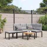 Set vrtnih klupa s jastucima 4 kom crni čelik obložen prahom | Eponuda.com