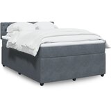 vidaXL Box spring postelja z vzmetnico temno siva 160x200 cm žamet Cene