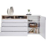 Hom`in komoda, bela, barve hrasta | Shoptok.si