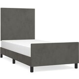 Maison Chic Posteljni okvir - Enojna postelja - Postelja za odrasle brez vzmetnice temno siv 90x200 cm žamet-J7969, (21766577) Cene