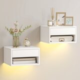 HOMCOM nočna omara iverna plošča, MDF 37D x 32Š x 21V cm Bel, (5000234832) Cene
