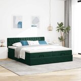  Okvir kreveta s madracima tamnozeleni 200x200cm baršunasti | shoptok.hr