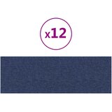  Zidna uzglavlja 12 pcs Plava 90 x 30 cm tkanina | shoptok.hr