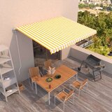  Avtomatsko zložljiva tenda 450x350 cm rumena in bela - - Rumena - 37.42 - 450 x 350 cm - 2025- | Shoptok.si