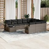 vidaXL 11-dijelni set vrtnih sofa od poliratana s jastucima sivi | shoptok.hr