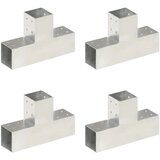  Spojnici za stupove u T-obliku 4 kom pocinčani metal 81 x 81 mm | shoptok.hr
