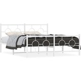  The Living Store Kovinski posteljni okvir z vzglavjem in vznožjem bel 160x200 cm - Posteljni Okvir, (21439810) Cene