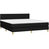  Krevet box spring s madracem LED crni 180x200 cm od tkanine | shoptok.hr