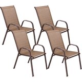 springos metalne vrtne stolice 73 x 55,5 x 93 cm (4 kom.) smeđa | shoptok.hr