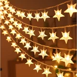 LED Girlanda 6 m (40 LED žarulja) USB – Zvijezde - Bijela