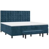  Krevet s oprugama i madracem tamnoplavi 200x200 cm baršunasti | shoptok.hr