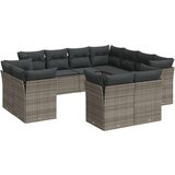  11-dijelni set vrtnih sofa od poliratana s jastucima sivi | shoptok.hr