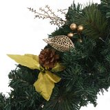  Božićni luk s LED svjetlima zeleni 90 cm PVC | shoptok.hr