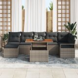 vidaXL Set od 8 dijelova vrtnih sofa s jastučićima Siva Poli Ratan | shoptok.hr