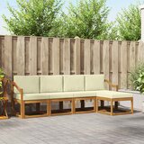  Set vanjskih sofa 5 pcs Prirodna i krem Čvrsto drvo akacije | Eponuda.com