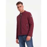 Ombre Men's BIKER jacket in structured fabric - maroon | Eponuda.ba