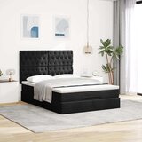  Ottoman krevet s madracima i LED diodama crni 140x200 cm baršun | shoptok.hr