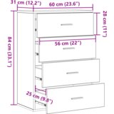 vidaXL Strani šal Obrtniški hrast 60 x 39 x 80 cm Konstruiran les | Shoptok.si
