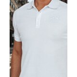 DStreet Koszulka męska polo z naszywką biała | Shoptok.si