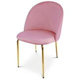 Inca stolica - svijetlo ružičasti baršun / zlatne noge x 3 | shoptok.hr