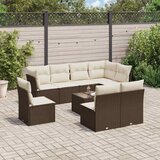  9-dijelni set vrtnih sofa s jastucima poliratan smeđi | shoptok.hr