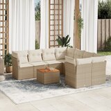  9-dijelni set vrtnih sofa s jastucima bež od poliratana | shoptok.hr