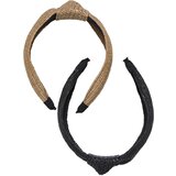 Urban Classics Braid Bast Headband 2-Pack Black/Beige Cene