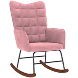 vidaXL Stolica za ljuljanje ružičasta baršunasta | shoptok.hr