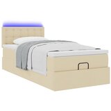  Otomanski krevet s madracem i LED krem 90x200 cm tkanine | shoptok.hr