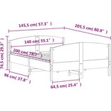 vidaXL Okvir kreveta s uzglavljem bijeli 140 x 200 cm masivna borovina | shoptok.hr