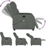 vidaXL Električni masažni naslanjač temno sivo blago | Shoptok.si