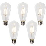 LUEDD Komplet 5 E27 zatemnitvenih LED žarnic ST64 prozornih 5W 600 lm 2700K u