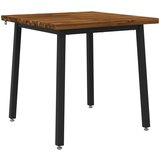  80 x 80 x 75 cm Čvrsto drvo akacije Prirodna i crna Četvrtasti | shoptok.hr