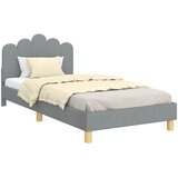  Krevet za djecu s uzglavljem Svjetlosiva 80 x 200 cm Tkanina | shoptok.hr