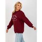 Fashion Hunters Maroon sweatshirt with an oversize print Cene