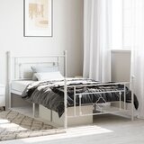 Metalni okvir kreveta uzglavlje i podnožje bijeli 107x203 cm | shoptok.hr