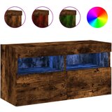 Maison Chic Stenska TV omarica - TV stojalo - Televizijska omarica z LED lučkami dimljeni hrast 80x30x40 cm, (21699775) Cene