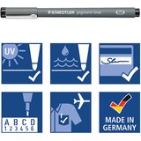  ZA TEHNIČKO CRTANJE 0,1MM PIGMENT LINER STAEDTLER 308 01-9 CRNI | Shoptok.si