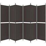 Sobna pregrada s 6 panela smeđa 300 x 200 cm od tkanine | Eponuda.ba