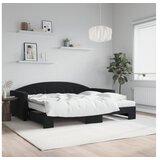 vidaXL Izvlečna dnevna postelja z vzmetnicami črna 90x190 cm | Shoptok.si