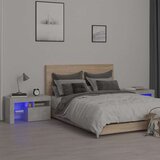  Noćni ormarići 2 kom s LED svjetlima boja betona 70x36,5x40 cm | shoptok.hr