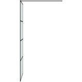 Pregrada za tuš crna 80 x 195 cm s mutnim staklom ESG | Eponuda.ba