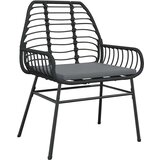  Vrtna garnitura - 6-dijelni vrtni blagovaonski set s jastucima crno Crna i tamno siva 200 x 100 x 74 cm 6 | shoptok.hr
